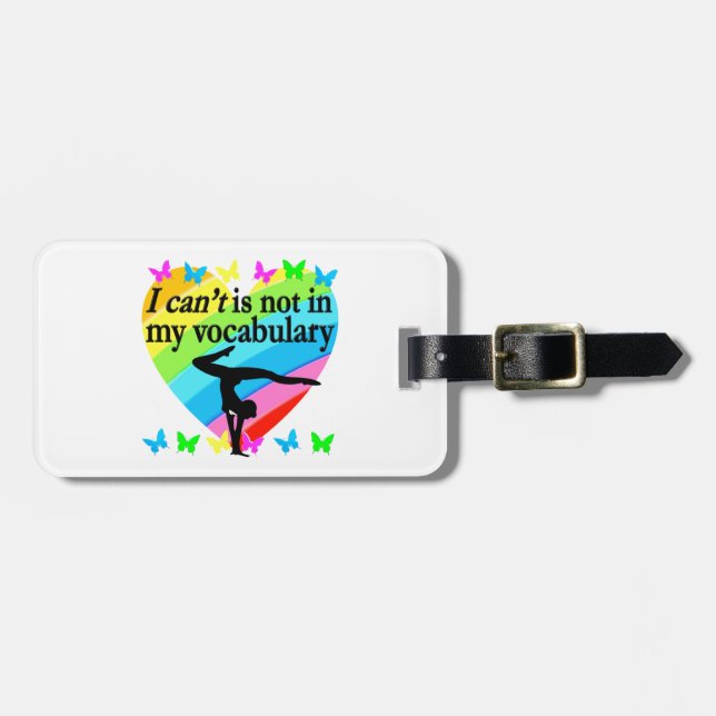 GYMNASTICS GIRL INSPIRATIONAL DESIGN LUGGAGE TAG (Front Horizontal)