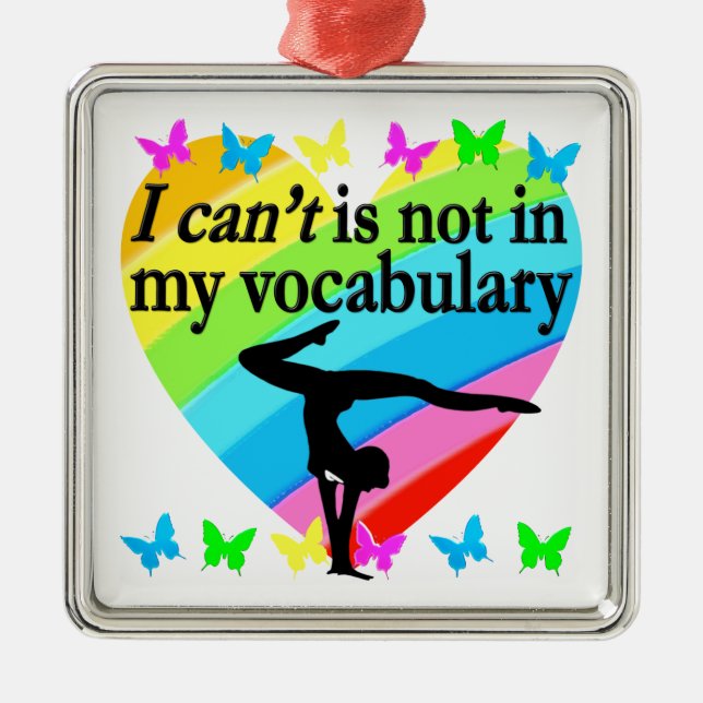 GYMNASTICS GIRL INSPIRATIONAL DESIGN METAL TREE DECORATION (Front)