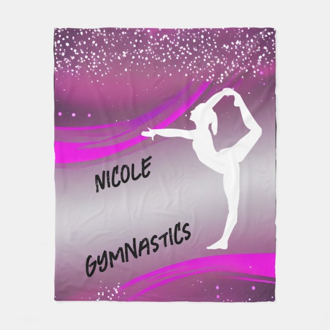 Gymnastics Girl Personalised   Fleece Blanket (Front)