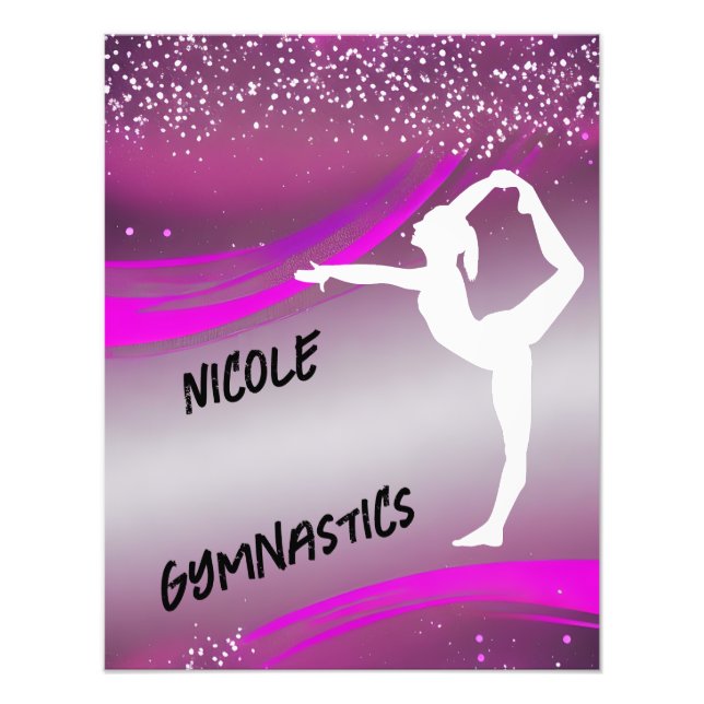 Gymnastics Girl Personalised   Photo Print (Front)