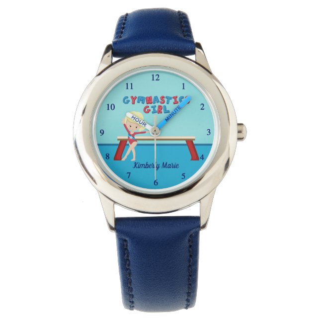 Gymnastics Girl Pretty Custom Gymnast Kids Watch (Front)