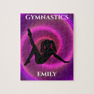 Gymnastics girl puzzle with child's name.