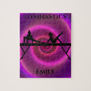 Gymnastics girl puzzle with personalised name.