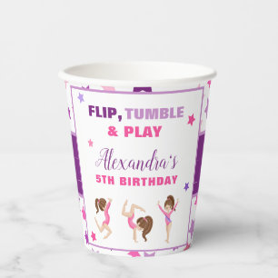 Gymnastics Girl Stars Birthday Party Paper Cups