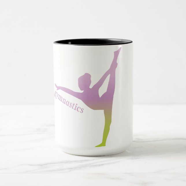 Gymnastics Girl Stylish Girly Colour Silhouette Mug (Center)