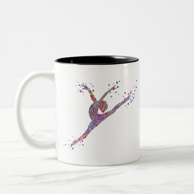 Gymnastics girl Two-Tone coffee mug (Left)