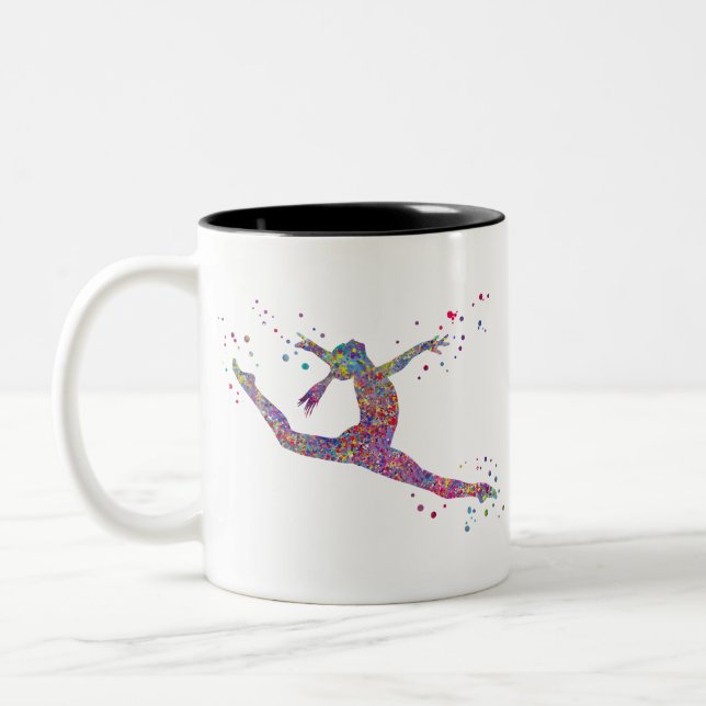 Gymnastics girl Two-Tone coffee mug (Left)