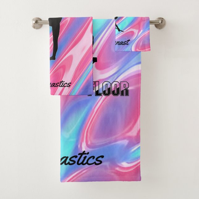 Gymnastics Girls 3-Piece Towel Set w / Her Name! (Insitu)
