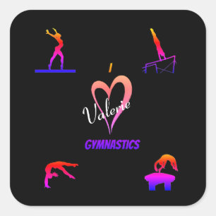 Gymnastics Girls "I Love Gymnastics" Stickers