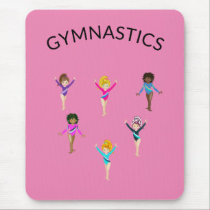 Gymnastics girl's mouse pad with 6 gymnast!