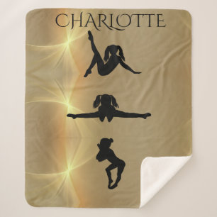 GYMNASTICS GIRL'S ON SHERPA BLANKET. CUSTOM NAME. SHERPA BLANKET