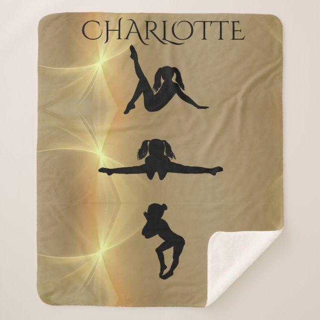 GYMNASTICS GIRL'S ON SHERPA BLANKET. CUSTOM NAME. SHERPA BLANKET (Front)