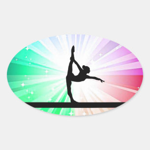Gymnastics glossy stickers for girls.