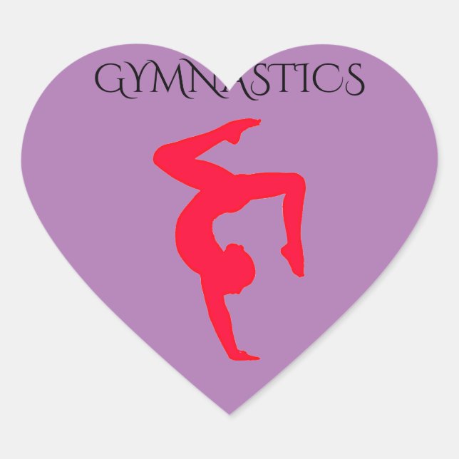 Gymnastics glossy stickers. heart sticker (Front)