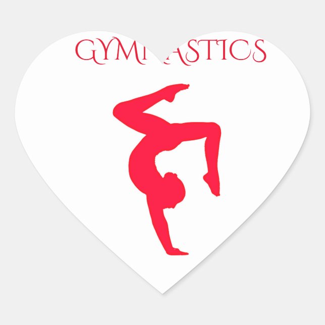 Gymnastics glossy stickers. heart sticker (Front)