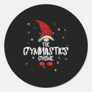Gymnastics Gnome Family Christmas Pajama Gymnastic Classic Round Sticker