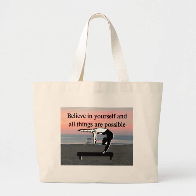 GYMNASTICS GOALS AND DREAMS LARGE TOTE BAG (Front)