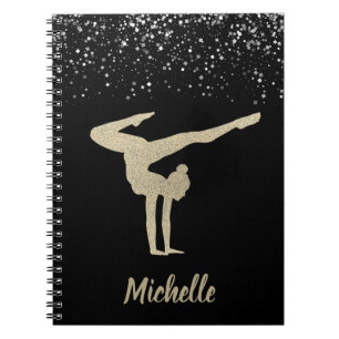 Gymnastics Gold Glitter Notebook