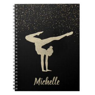 Gymnastics Gold Glitter  Notebook