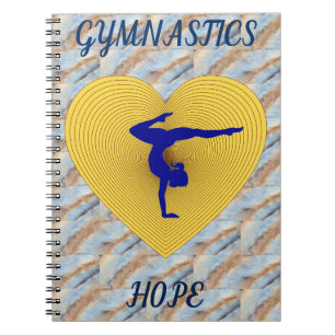 Gymnastics gold heart with gymnast  notebook