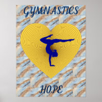 Gymnastics gold heart with gymnast