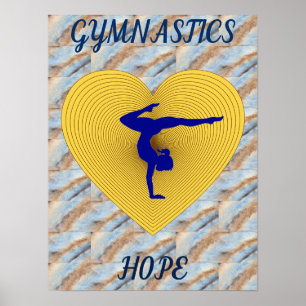 Gymnastics gold heart with gymnast poster