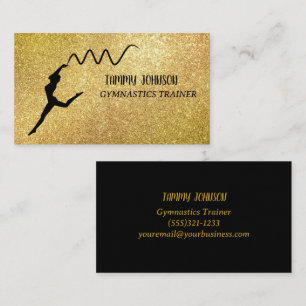 Gymnastics Gold Sparkle   Business Card