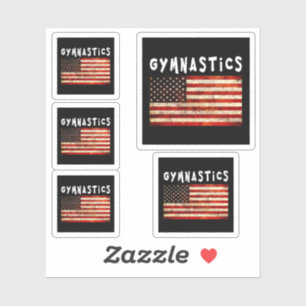 Gymnastics Grunge American USA Flag