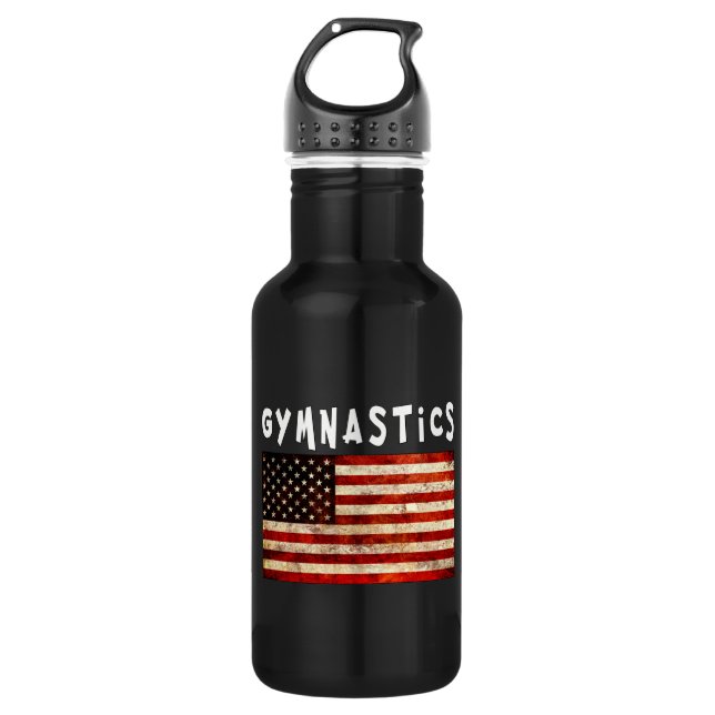 Gymnastics Grunge American USA Flag 532 Ml Water Bottle (Front)