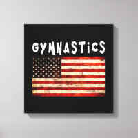 Gymnastics Grunge American USA Flag