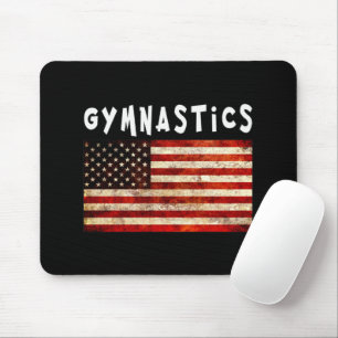Gymnastics Grunge American USA Flag Mouse Mat