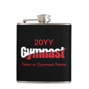 Gymnastics - Gymnast Abstract Word Art Swish Hip Flask