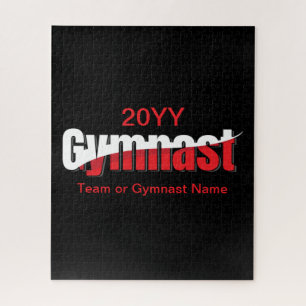 Gymnastics - Gymnast Abstract Word Art Swish Jigsaw Puzzle