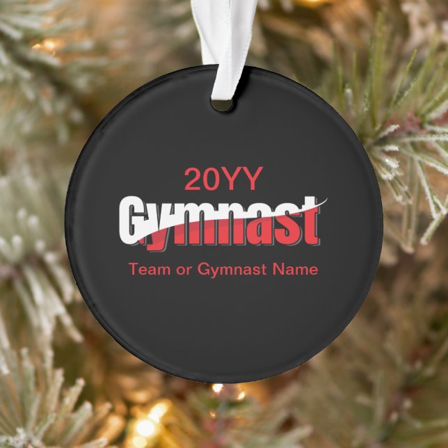 Gymnastics - Gymnast Abstract Word Art Swish Ornament (Tree)