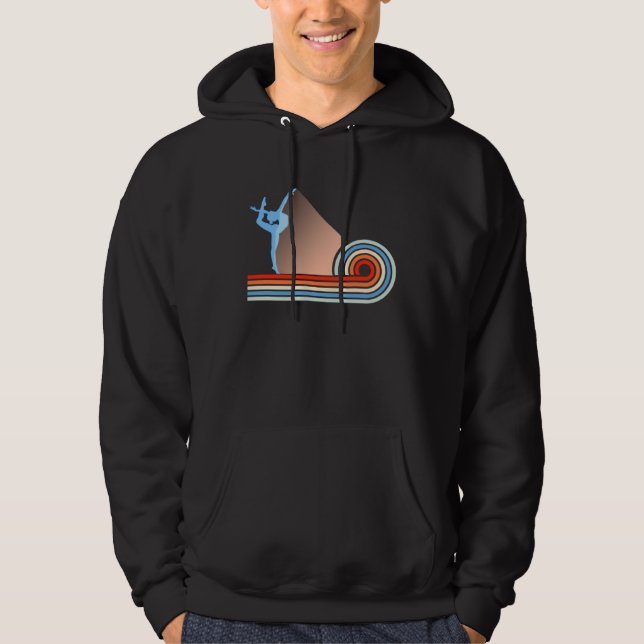 Gymnastics Gymnast Aerobics Acrobat Retro Vintage  Hoodie (Front)