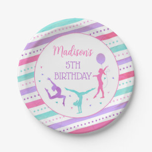 Gymnastics Gymnast Birthday Party Paper Plates