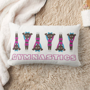 Gymnastics Gymnast Decor Gym Coach Tumbling Pink Lumbar Cushion