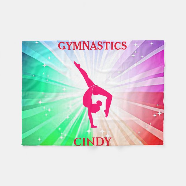 Gymnastics GYMNAST fleece blanket. Custom name. Blanket (Front (Horizontal))