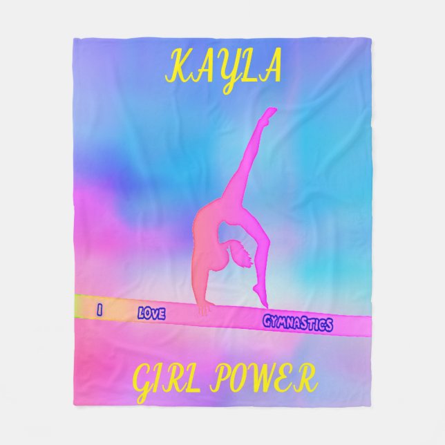 GYMNASTICS GYMNAST FLEECE BLANKET PERSONALIZED! (Front)