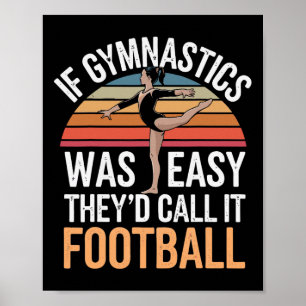 Gymnastics Gymnast Girl Cartwheel Black Uni-child Poster