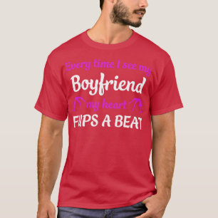 Gymnastics Gymnast Girl Funny My Heart Flips a Bea T-Shirt