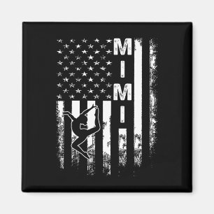 Gymnastics Gymnast Mimi America Flag Vintage Chris Magnet