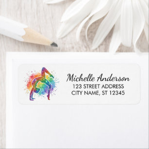 Gymnastics Gymnast Sparkly Glitter Return Address 