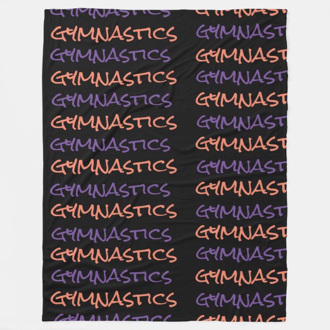 Gymnastics Gymnast Typography Fleece Blanket (Front)
