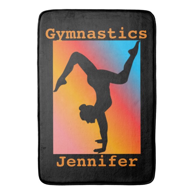 Gymnastics Handstand Bath Mat with Name of Gymnast (Front Vertical)