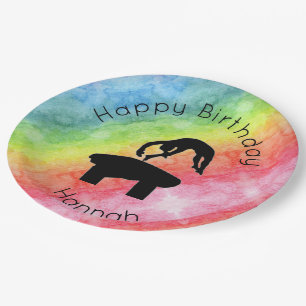 Gymnastics "Happy Birthday" Party Paper Plate