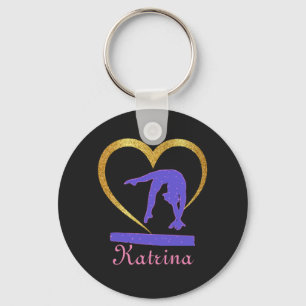 Gymnastics Heart of Gold Gymnast    Key Ring