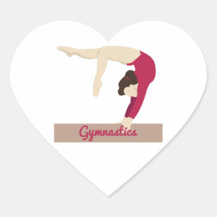 Gymnastics Heart Sticker