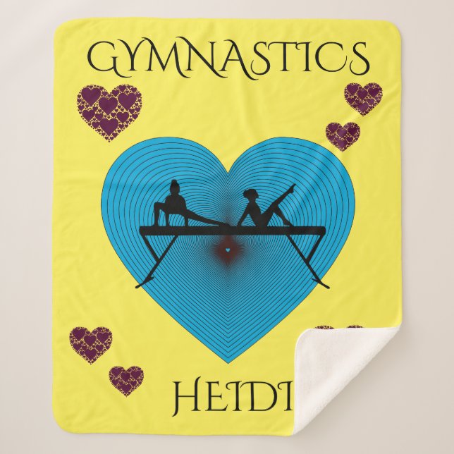 Gymnastics hearts & gymnast custom blanket. sherpa blanket (Front)