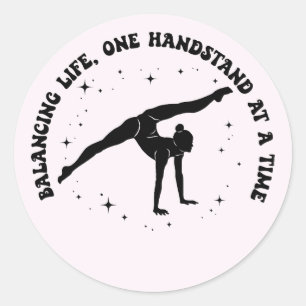 Gymnastics Home Decor for Balanced Living Classic Round Sticker
